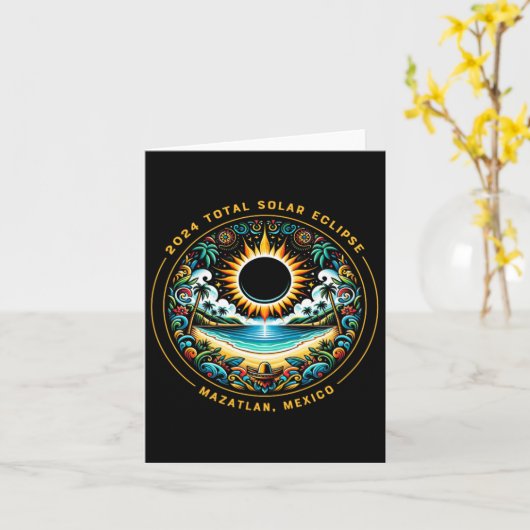 Totale Zonsverduistering Mazatlan Mexico - Mexicaa Kaart (Gele Bloem)