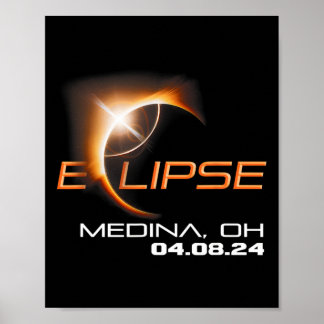 Totale zonsverduistering Medina Ohio Poster