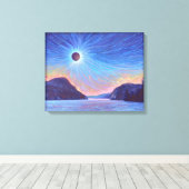 Totale Zonsverduistering Meer Willoughby Vermont C Canvas Afdruk (Insitu (Houten vloer))