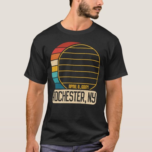 Totale zonsverduistering New York Rochester Eclips T-shirt (Voorkant)