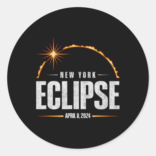 Totale Zonsverduistering New York - Total Eclipse Ronde Sticker (Voorkant)