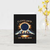 Totale Zonsverduistering Oh April 08 2024 Clevelan Kaart (Gele Bloem)