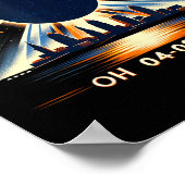 Totale Zonsverduistering Oh April 08 2024 Clevelan Poster (Hoek)