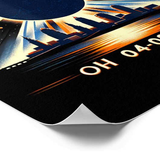 Totale Zonsverduistering Oh April 08 2024 Clevelan Poster (Hoek)