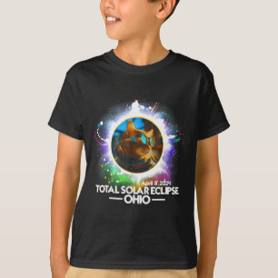 Totale Zonsverduistering Ohio Kat Ontwerp T-shirt