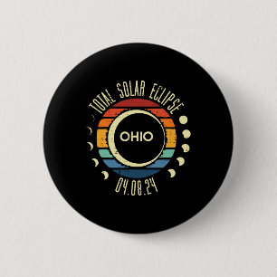 Totale Zonsverduistering Ohio Sunset Retro 04.08.2 Ronde Button 5,7 Cm