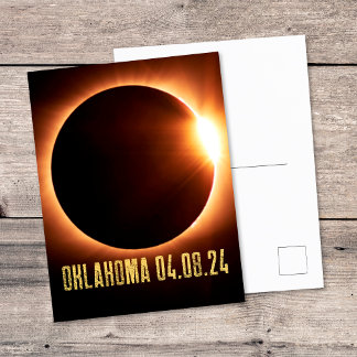 Totale Zonsverduistering Oklahoma 2024 Totaliteit Briefkaart