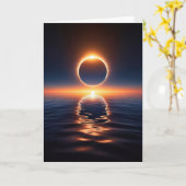 Totale zonsverduistering op verjaardag boven oceaa kaart (Gele Bloem)