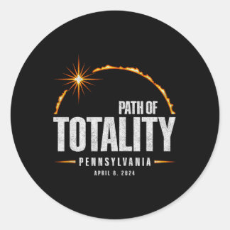 Totale zonsverduistering Pennsylvania - Totale ver Ronde Sticker