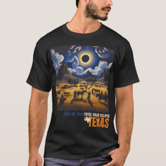 Totale Zonsverduistering Retro April 8 2024 Astron T-shirt