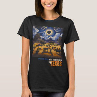 Totale Zonsverduistering Retro April 8 2024 Astron T-shirt