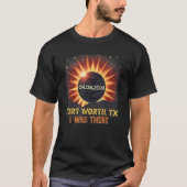 Totale Zonsverduistering Retro Fort Worth Texas TX T-shirt (Voorkant)