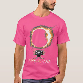 Totale Zonsverduistering Shirt 2024 Axolotl in Ast