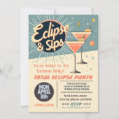 Totale Zonsverduistering & Sips 2024 Retro Watch P Kaart (Voorkant)