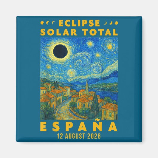 Totale Zonsverduistering Spanje 2026 Magneet (Voorkant)