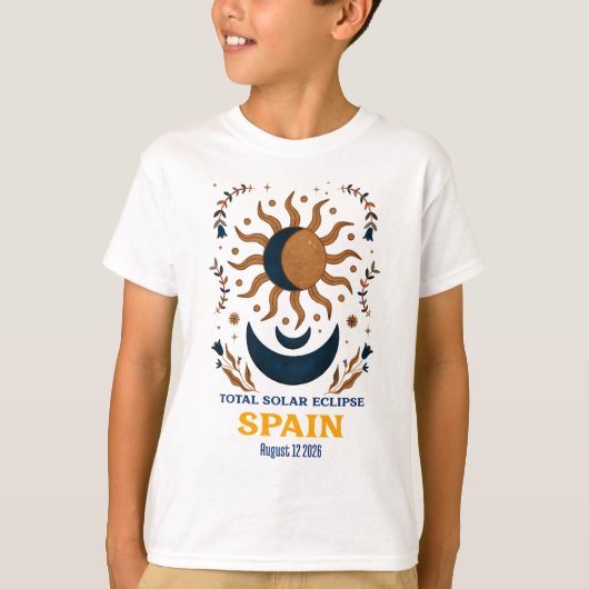 Totale Zonsverduistering Spanje augustus 2026 T-shirt (Voorkant)