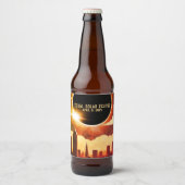 Totale zonsverduistering STAD April 8, 2024 zon ma Bier Etiket (Voorkant)