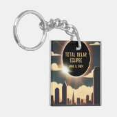 Totale zonsverduistering STAD April 8, 2024 zon ma Sleutelhanger (Voorkant Links)