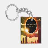 Totale zonsverduistering STAD April 8, 2024 zon ma Sleutelhanger (Voorkant Links)