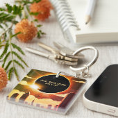 Totale zonsverduistering STAD April 8, 2024 zon ma Sleutelhanger (Voorkant Rechts)