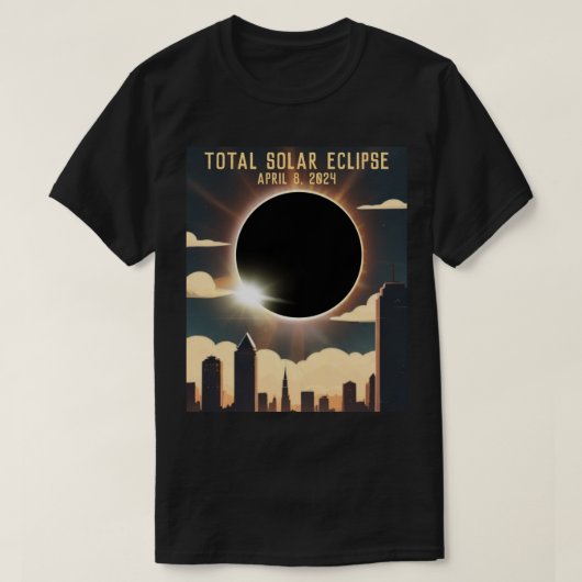 Totale zonsverduistering STAD April 8, 2024 zon ma T-shirt (Design voorkant)
