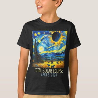 Totale Zonsverduistering Sterrenhemel Illustratie T-shirt