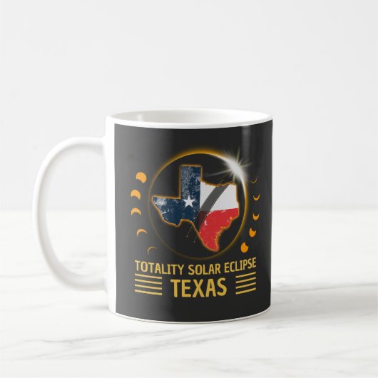 Totale Zonsverduistering Texas American 2024 Koffiemok (Links)