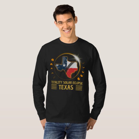 Totale Zonsverduistering Texas American 2024 T-shirt (Voorkant volledig)