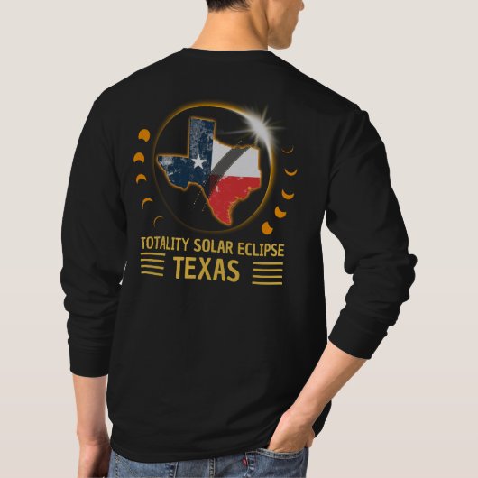 Totale Zonsverduistering Texas American 2024 T-shirt (Achterkant)