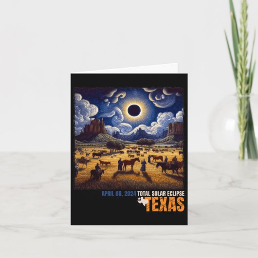 Totale Zonsverduistering Texas Boerderij Totalitei Kaart (Voorkant)