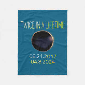 Totale Zonsverduistering Tweemaal Illustratie Pun Fleece Deken