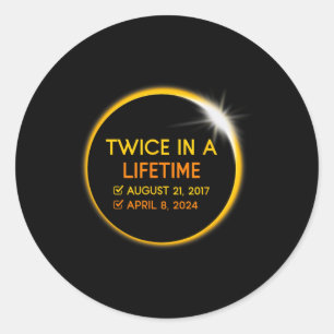 Totale zonsverduistering tweemaal in een leven pas ronde sticker