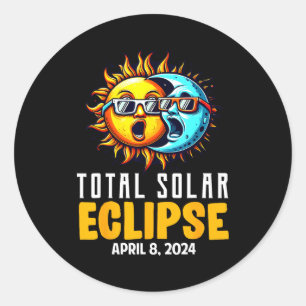 Totale Zonsverduistering Usa Zon Ronde Sticker