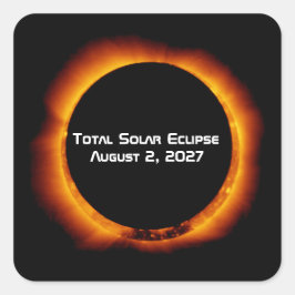 Totale Zonsverduistering van de Eeuw 2027 Vierkante Sticker