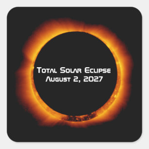 Totale Zonsverduistering van de Eeuw 2027 Vierkante Sticker