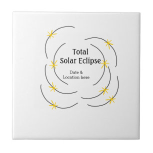 Totale zonsverduistering voeg datum locatie toe ha tegeltje