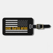 Totale zonsverduistering VS 8 april 2024  Vlag van Bagagelabel (Voorkant horizontaal)