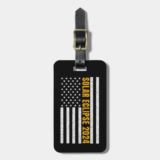 Totale zonsverduistering VS 8 april 2024  Vlag van Bagagelabel (Voorkant verticaal)