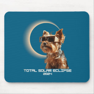 Totale Zonsverduistering Yorkshire Terrier Illustr Muismat