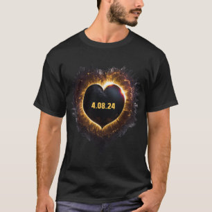Totaliteit Meisjes Hart Vorm Totaal Zonneverduiste T-shirt