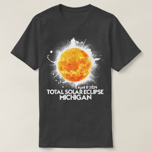 Totaliteit Michigan 2024 Total Solar Eclipse Ameri T-shirt (Design voorkant)