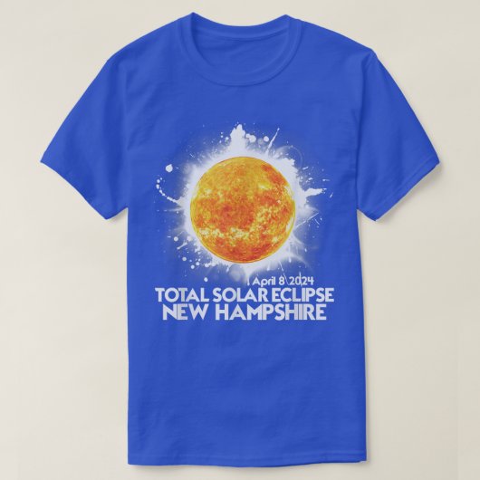 Totaliteit New Hampshire 2024 Totaal zonne-energie T-shirt (Design voorkant)