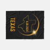 Totaliteit Zonsverduistering April 8 2024 Texas Fleece Deken (Voorkant (Horizontaal))