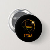 Totaliteit Zonsverduistering April 8 2024 Texas Ronde Button 5,7 Cm (Voorkant /achterkant)