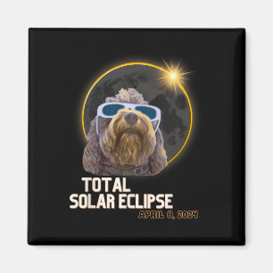 Totaliteit Zonsverduistering Goldendoodle met Verd Magneet