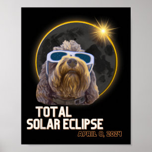 Totaliteit Zonsverduistering Goldendoodle met Verd Poster