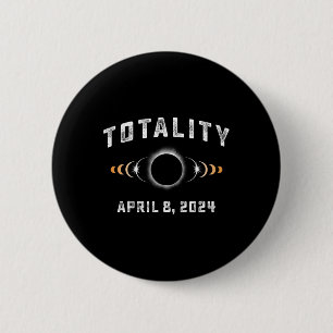 Totaliteitsfasen 2024 totale zonsverduistering ronde button 5,7 cm