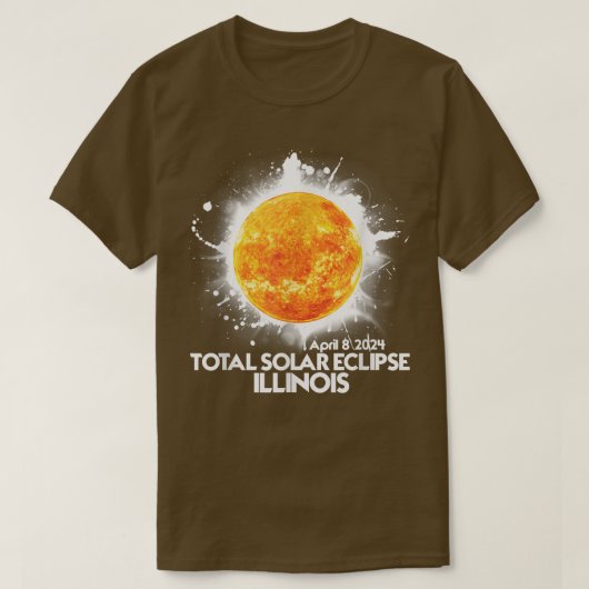 Totality ILLINOIS 2024 Total Solar Eclipse America T-shirt (Design voorkant)