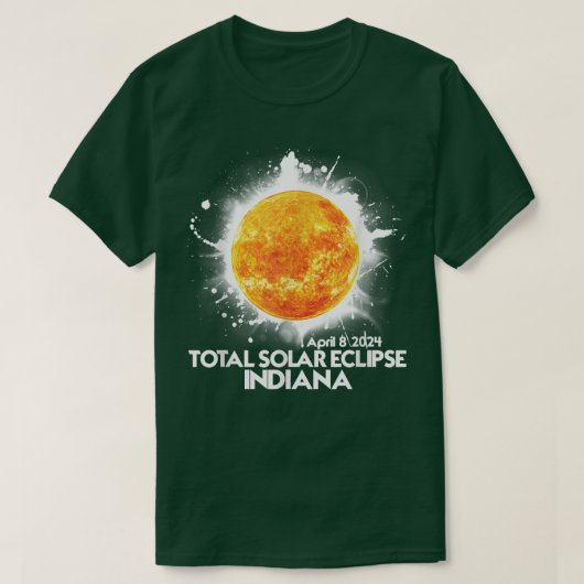 Totality Indiana 2024 American Total Solar Eclipse T-shirt (Design voorkant)