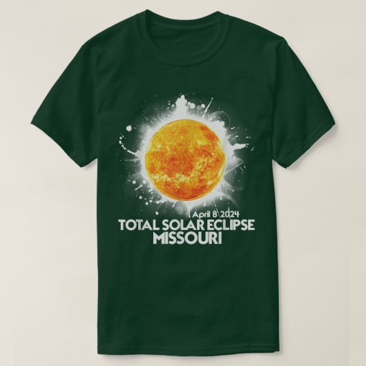 Totality Missouri 2024 Total Solar Eclipse America T-shirt (Design voorkant)